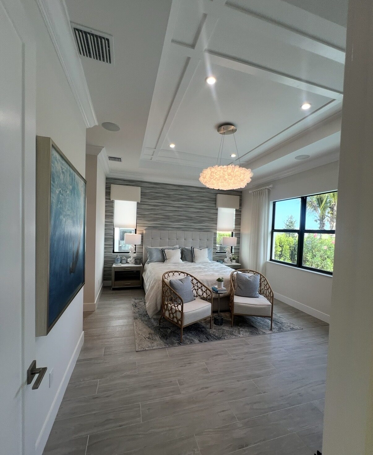 Designed sitting area with accent chairs