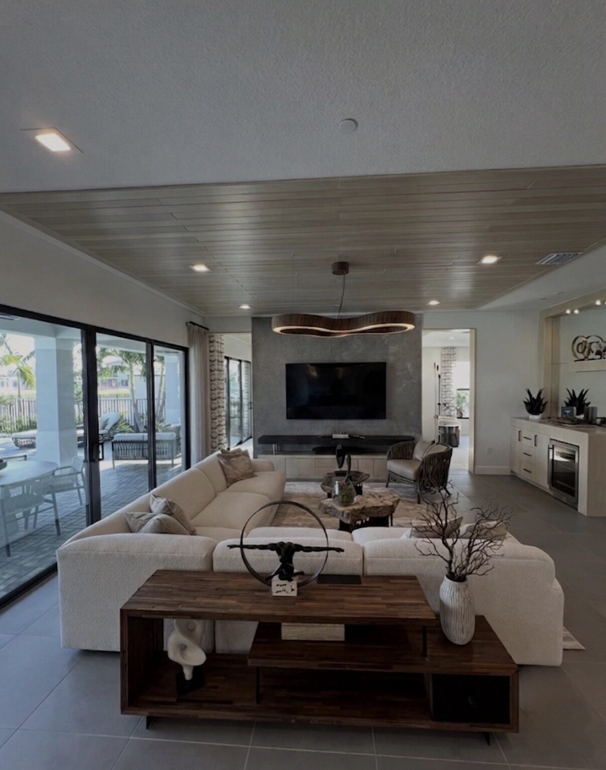 Designed living room with sectional