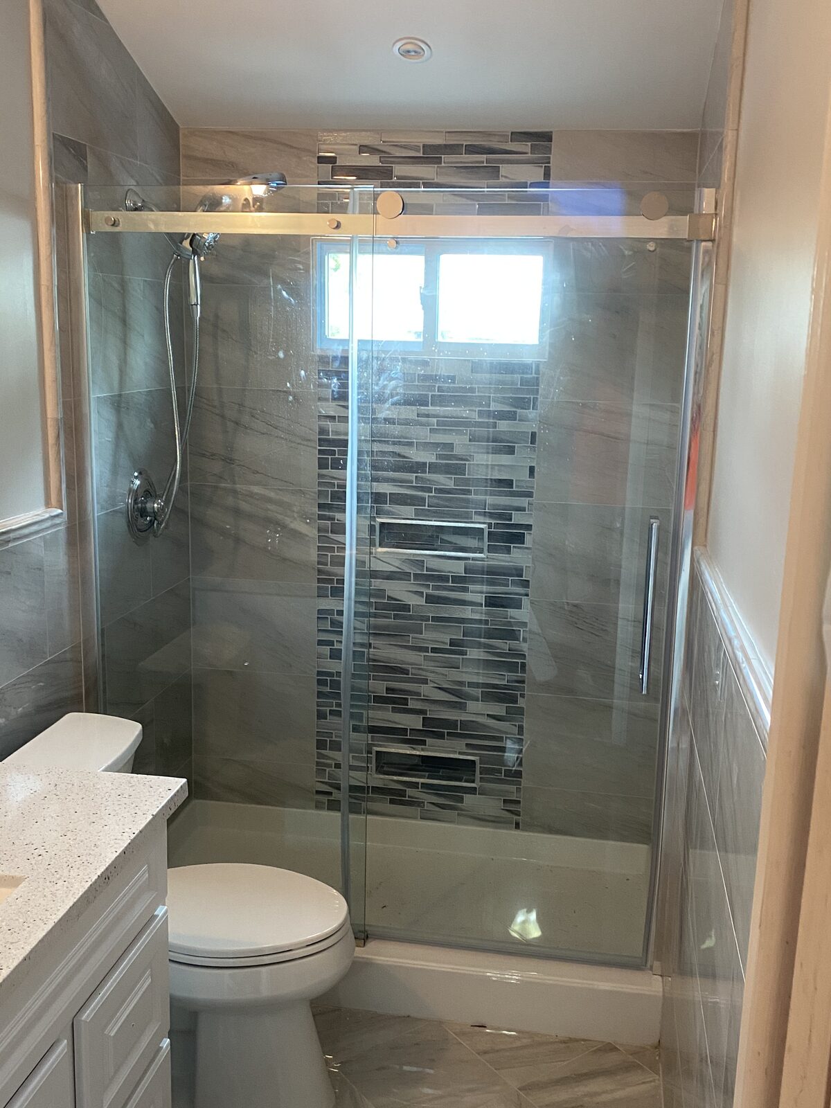 Custom tiled walk-in shower
